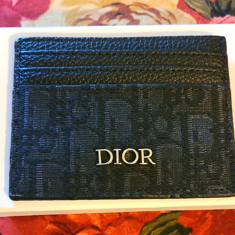 New Black Card Holder D I O R
